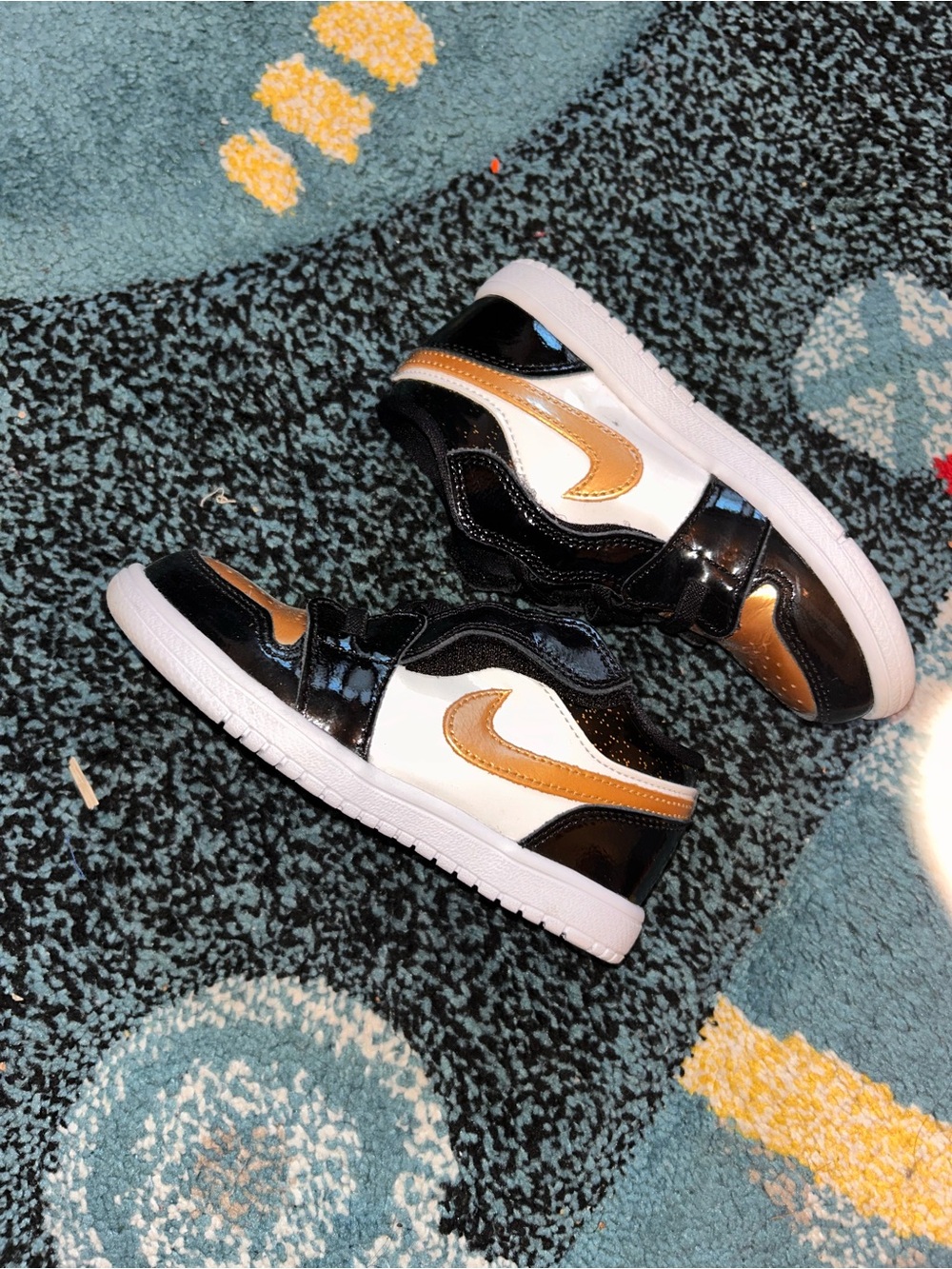 Nike Kids Black, White & Gold High-Top Sneakers
